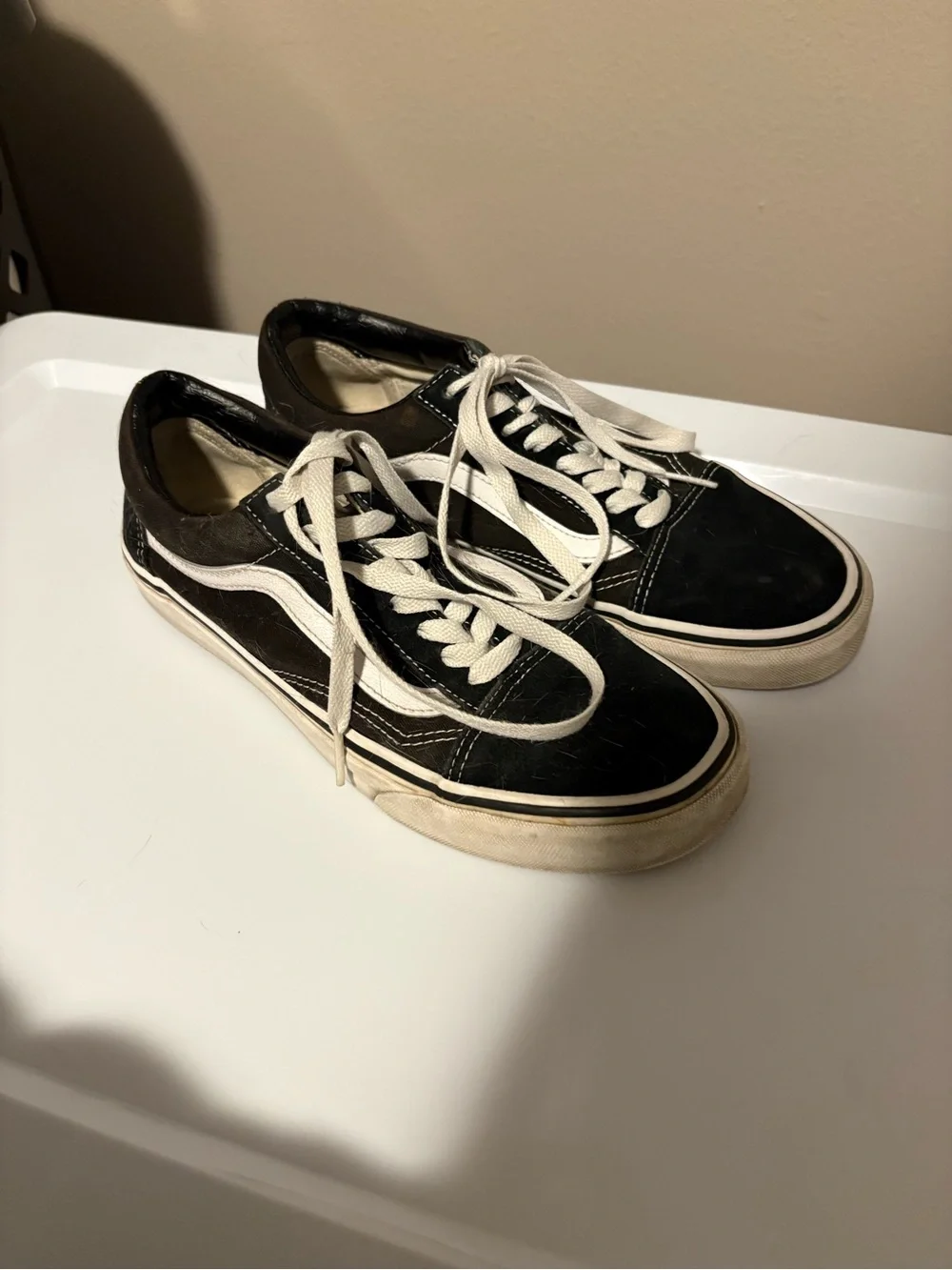 Vans Black and White Old Skool Low-Top Sneakers